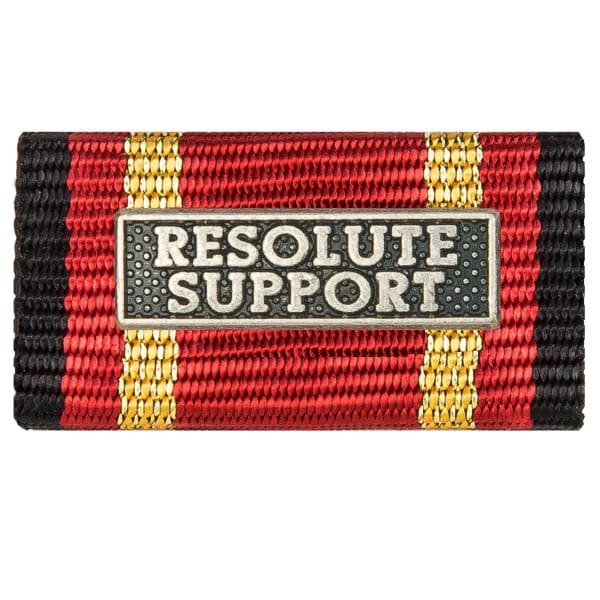 Medalla al servicio RESOLUTE SUPPORT color plateado