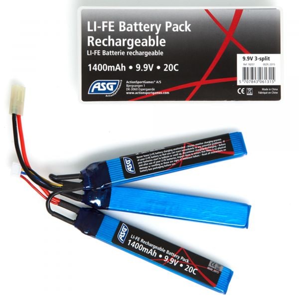ASG Airsoft Batería Triple Stick 9.9V 1400 mAh LI-FE