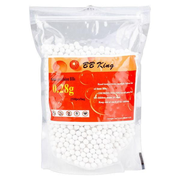 BB King Airsoft BBs 6 mm 2500 uds. 0,28 g blanco