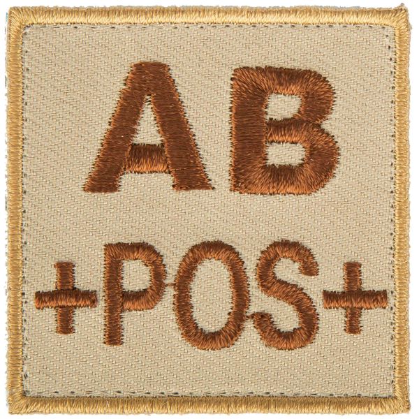 A10 Equipment Parche grupo sanguíneo AB positivo sand