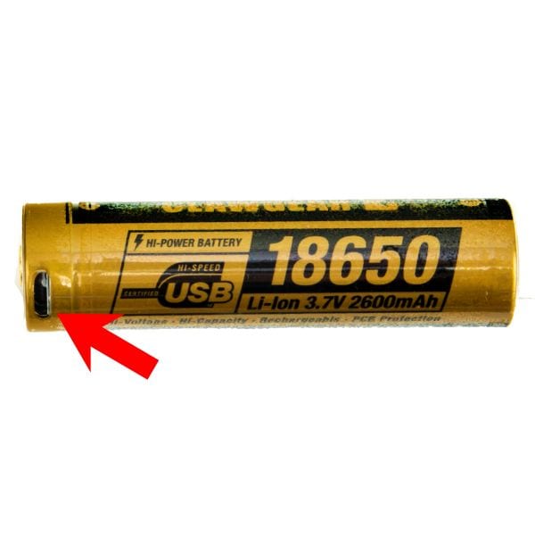 Clawgear batería 18650 3.7V 2600mAh Micro-USB