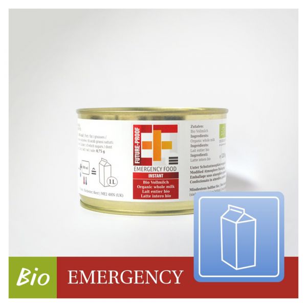 Emergency food EF Basic bio leche entera en polvo 3 litros reserva prepper