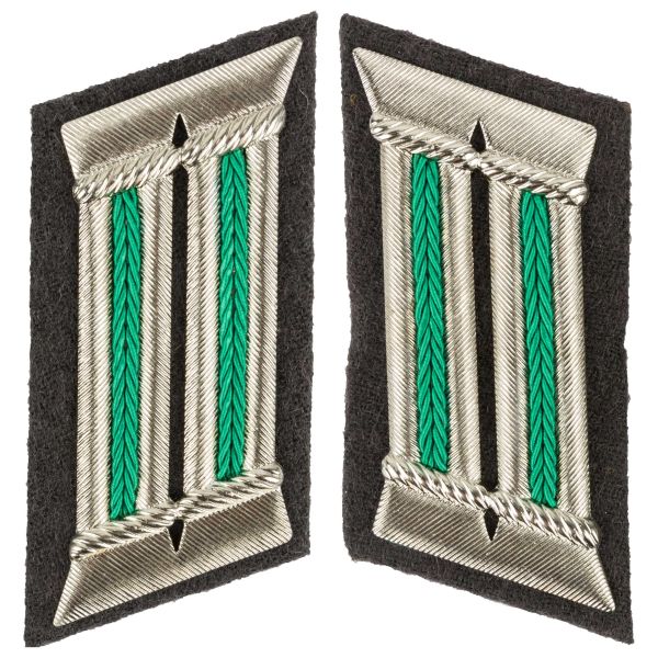 Insignia de cuello NVA Kragenspiegel LaSK Offizier verde