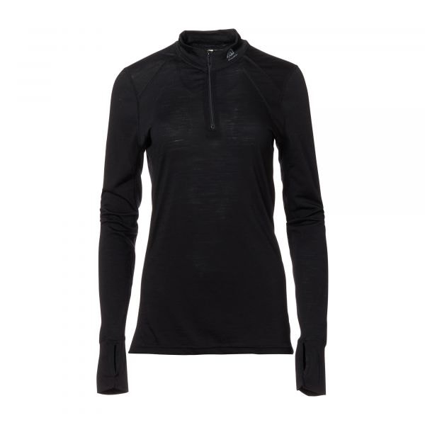 Aclima suéter LightWool Zip Shirt jet black mujeres