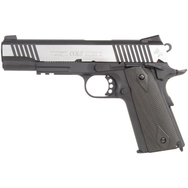 Pistola KWC Airsoft Colt 1911 Railgun CO2 BB 1.1 J silber negra