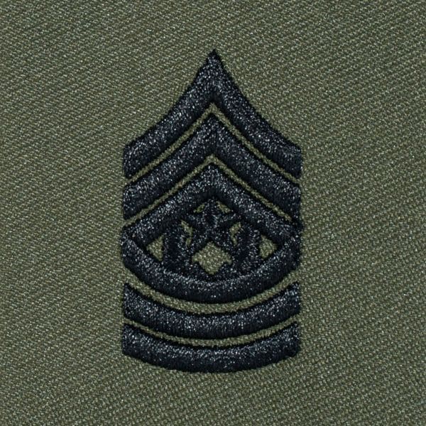 Distintivo de rango US textil Comm.Serg.Major verde oliva
