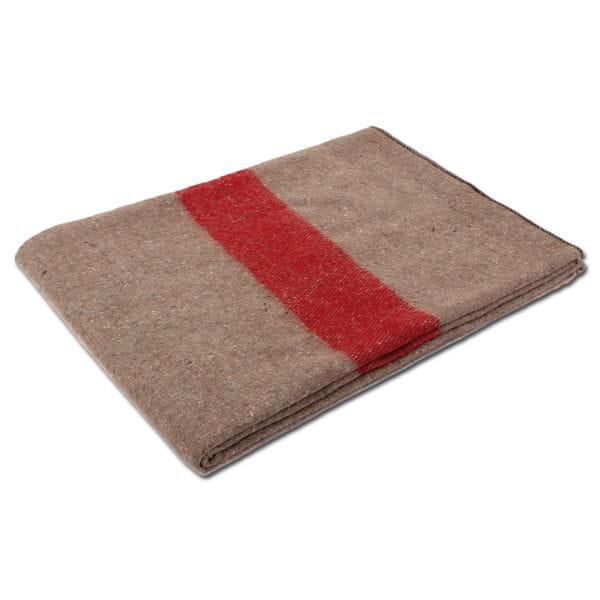 Rothco Swiss Style manta de lana - Tan/Red Stripe