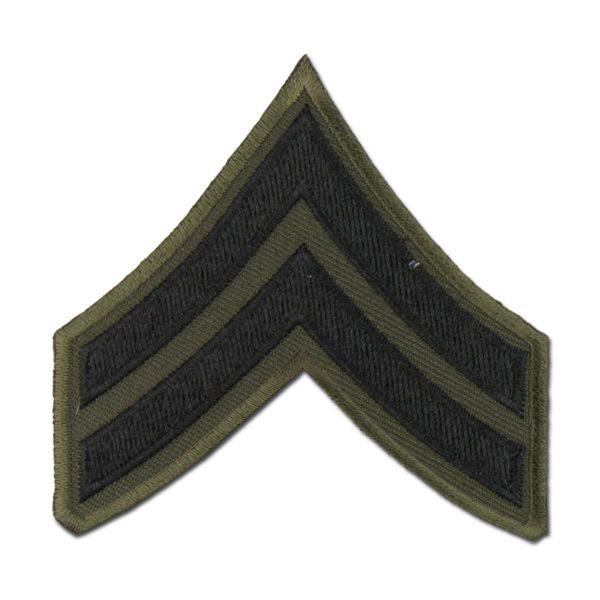 Distintivo textil de rango US Corporal negro