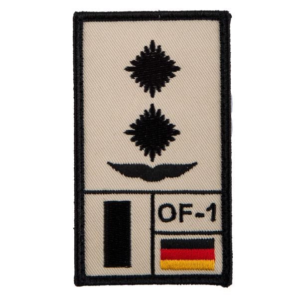 Parche de rango Café Viereck Oberleutnant Luftwaffe sand